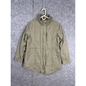 Marine Layer NEVADA Jacket Women's Large Green Utility Military Zip Chore